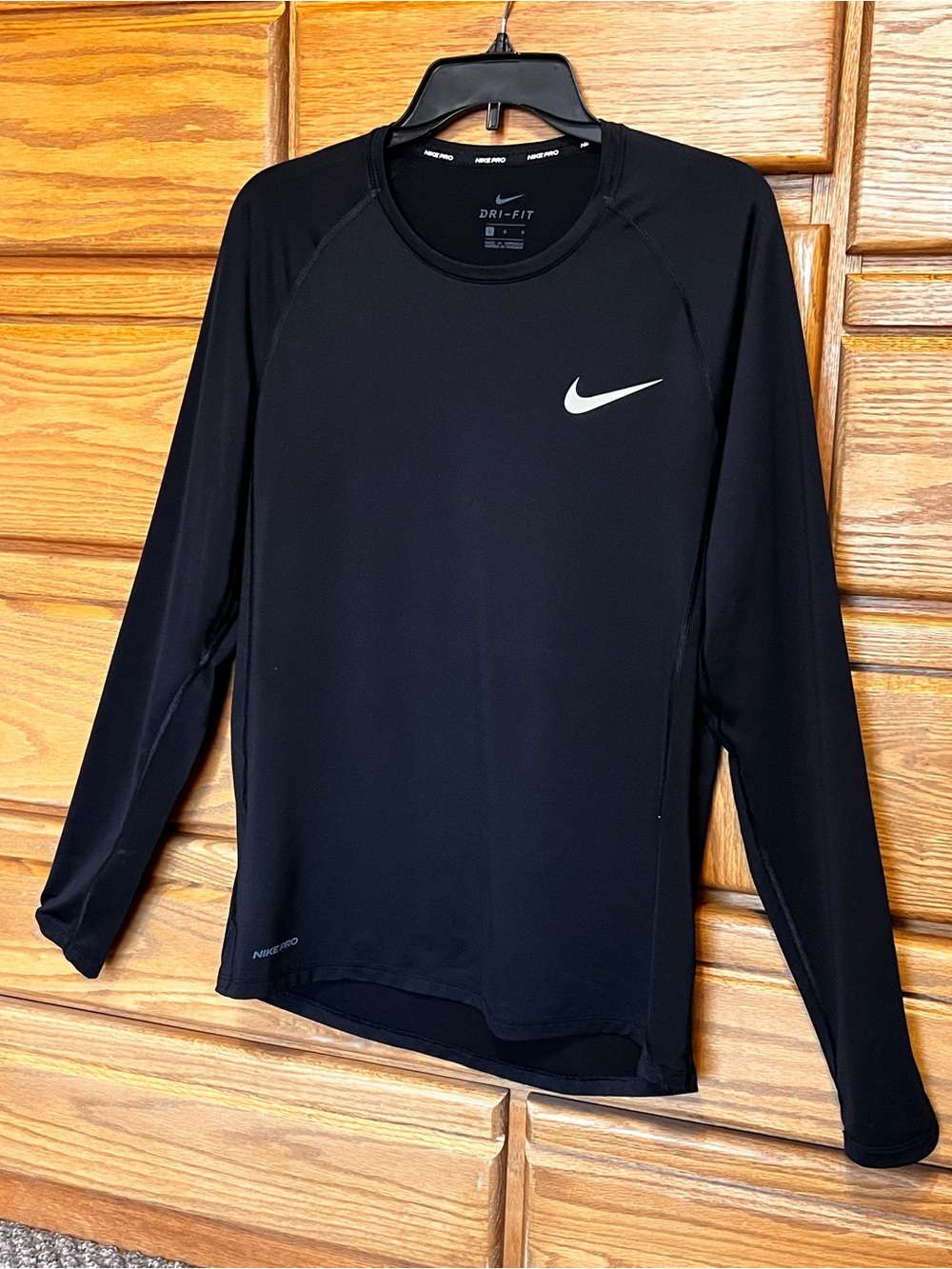 Mens Nike Pro Dri-Fit Long Sleeve Training Shirt Size Large Black